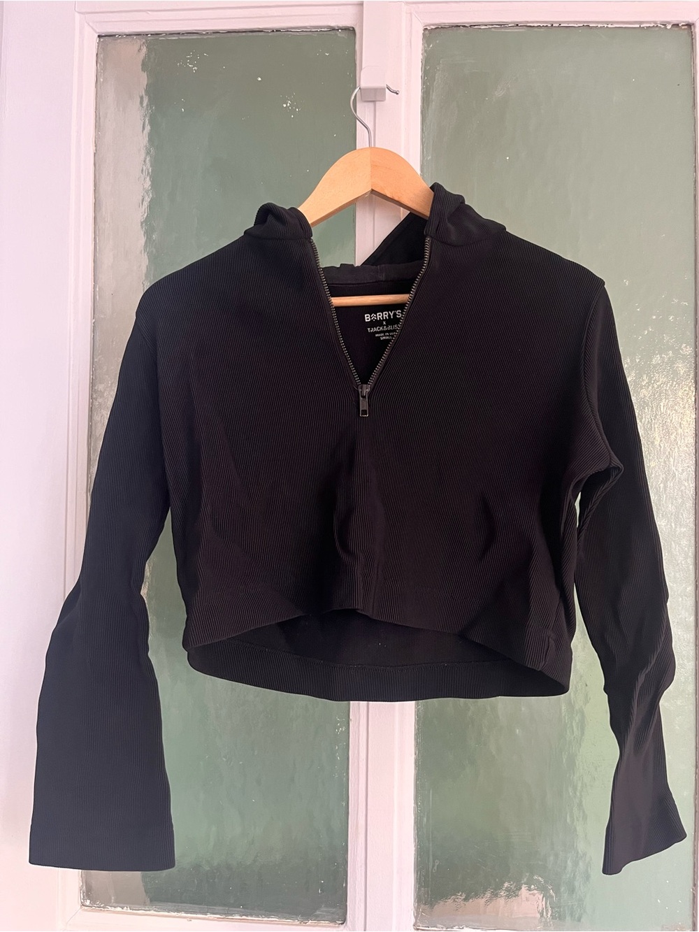 Barry’s Bootcamp Black Cropped Quarter-Zip Hoodie